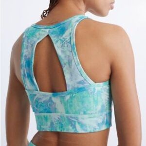 Calvin Klein Blue and Green Sports Bra with Racerback